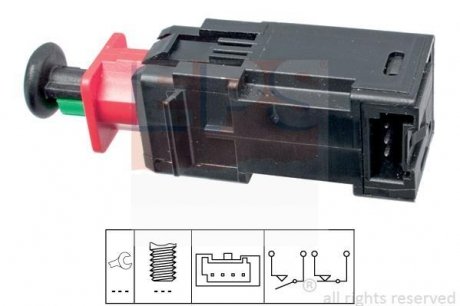 Выключатель фонаря сигнала торможения (4 контакта) Fiat Opel PSA 04- EPS 1810208