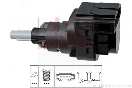 Датчик стоп-сигнала T4 90-03 /T5 03-10/Caddy II 95-03 (4 контакта) EPS 1810228