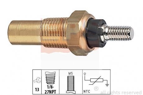 Датчик температури води червоний Escort III,IV,V,VI,Fiesta II,III,Sierra,Transit EPS 1830082 (фото 1)
