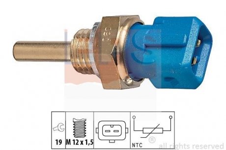 Датчик t° охлаждающей жидкости (2-х контакт.) Jetronic Opel,BMW,Fiat,VW EPS 1830128 (фото 1)