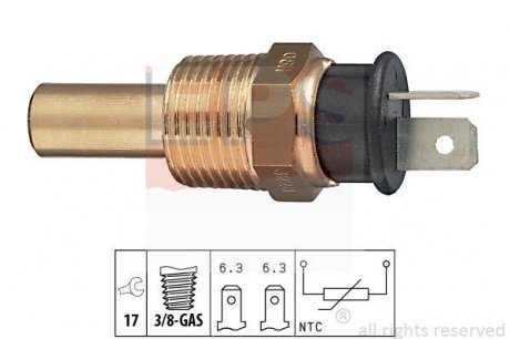 Датчик температури води Lantra,Mitsubishi Lancer,Galant EPS 1830228 (фото 1)