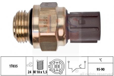 Датчик вентилятора Honda Accord,Civic 92- (95°C-90°C) EPS 1850196