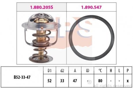 Термостат PSA 107/C1/Toyota Yaris 1.0 1999- EPS 1880205