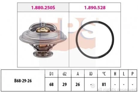 Фото термостат (Made in Italy!) Scorpio I,Sierra,Peugeot,Renault 21,25,Master I,Trafic EPS 1880250 Термостат (Made in Italy!) Scorpio I,Sierra,Peugeot,Renault 21,25,Master I,Trafic EPS 1880250