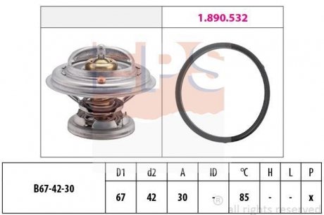 Термостат (Made in Italy!) 85°C (без корпуси!) OM602/604 W202/210,Vito,Sprinter EPS 1880280