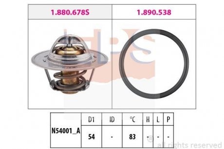 Термостат (Made in Italy!) t-83C Polo 01-,Skoda Fabia 99-,Seat Ibiza EPS 1880678