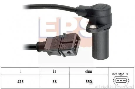 Датчик обертів двигуна Lacetti,Aveo,Nubira EPS 1953271