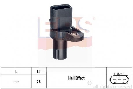 Датчик частоти обертання колінвала 1 E81/87,3 E90,5 E60,X1/X3 E84/83 EPS 1953473 (фото 1)