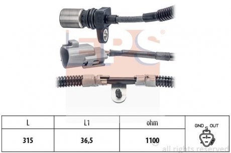 Датчик обертів двигуна RAV-4, Corolla, Avensis, 2,0-2,2D 05- EPS 1.953.502
