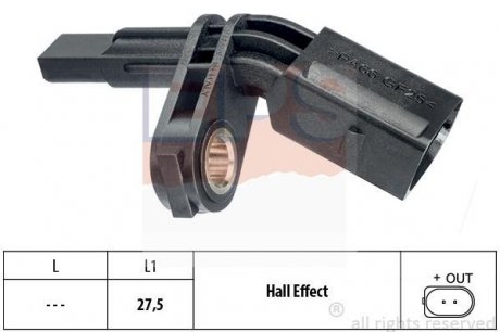 Датчик ABS передн.лів.Golf,Passat,T5,Skoda Octavia,Seat,Audi EPS 1.960.007