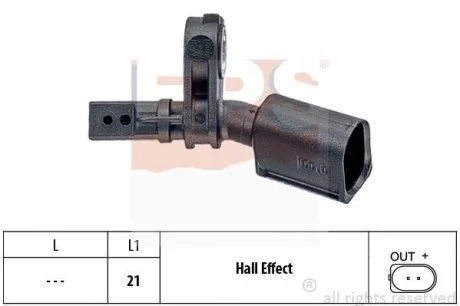 Датчик ABS передн.прав.Polo,Skoda Fabia,Seat,Audi EPS 1.960.010