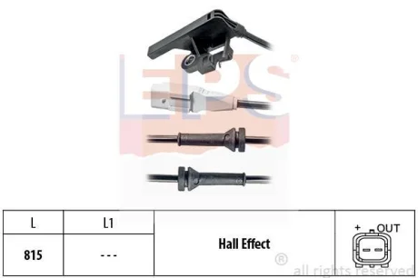 CITROEN Датчик ABS задн.C4,Peugeot 307 EPS 1.960.027