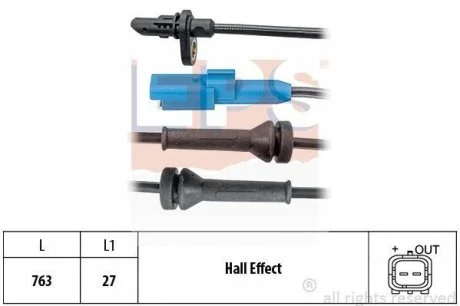 Фото датчик ABS задн. C3 Picasso 09- Peugeot 207 EPS 1960060 Датчик ABS задн. C3 Picasso 09- Peugeot 207 EPS 1960060