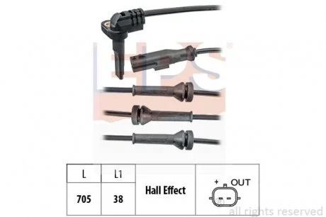 Датчик ABS передн.Duster, Fluence,Megane,Scenic EPS 1960102