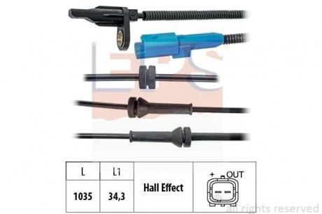 Датчик ABS передн. прав./лів. Crossland 17- EPS 1.960.220