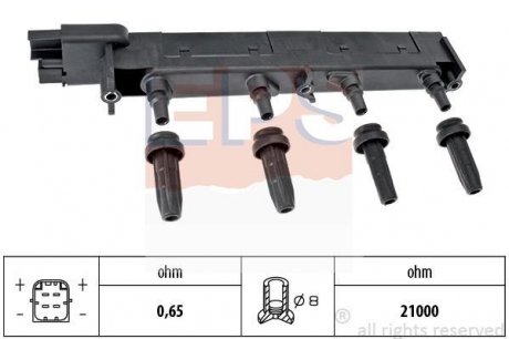 Котушка запалювання C4,5,Jumpy,Peugeot 206,307,406,407 EPS 1.970.408