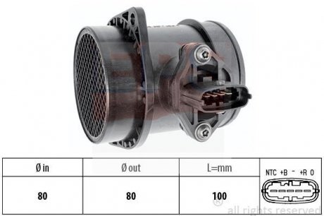 Витратомір повітря Volvo S60/S80/V70 2.0 T/2.4 D EPS 1991088