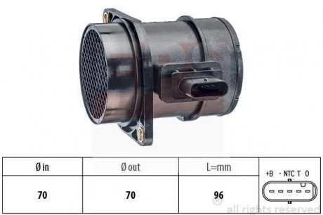 Витратомір повітря (без функції старт-стоп) Accent,Getrz,i20,i30,Matrix,Kia Ceed,Cerato,Soul,Rio 1 EPS 1991372