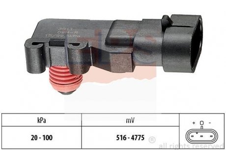 Датчик тиску в впускному колекторі Astra G/H 01-,Combo,Vectra C, Daewoo Leganza 97-,Renault Kangoo EPS 1993011