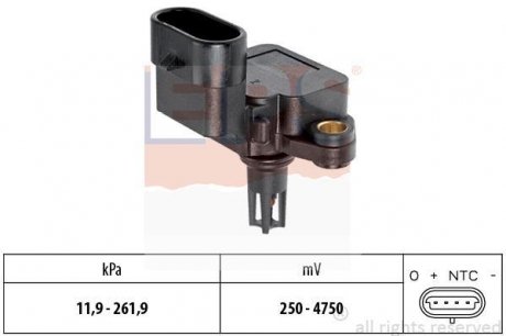 Датчик тиску повітря в впускному коллекторі Opel Insignia 07- EPS 1993245 (фото 1)