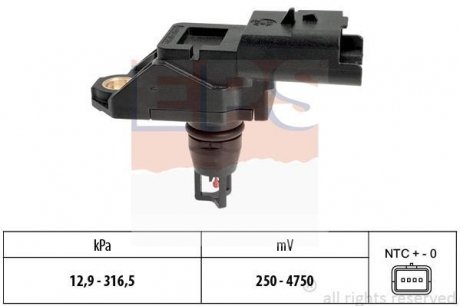 Датчик тиску 1,6-2,0HDi 07-, FIAT, MITSUBISHI EPS 1.993.261