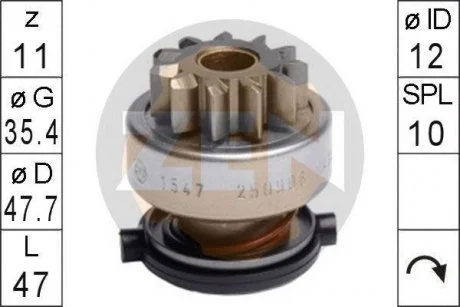 Фото бендикс стартера ERA 225652 Бендикс стартера ERA 225652