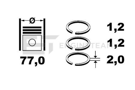 Комплект кілець на поршень ET ENGINETEAM R4001800