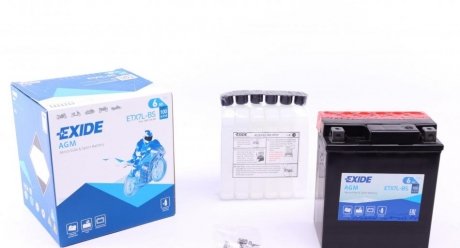 АкумуляторMOTOR B/O 12V 6AH 80A YTX7L-BS/ [113X70X130] EXIDE ETX7L-BS (фото 1)