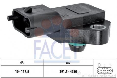 Датчик давления воздуха, высотный корректор, Датчик, давление во впускном газопроводе FACET 103135