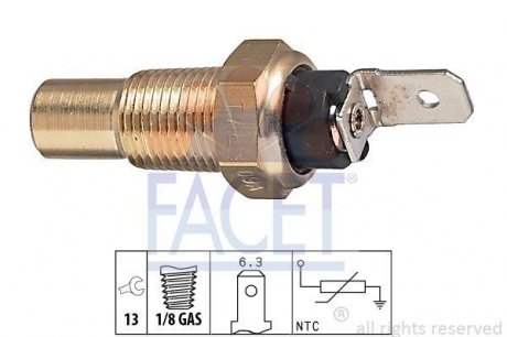Датчик температуры жидкости охлаждения Датчик температура охлаждающей жидкости Датчик температура охлаждающей жидкости FACET 73079