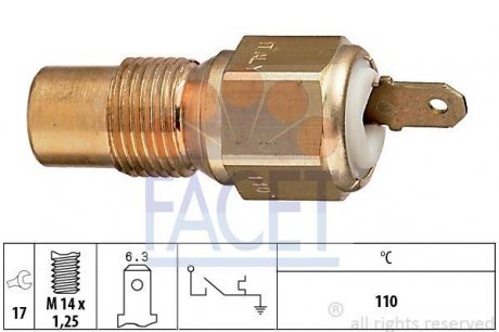 Датчик ввімкнення вентилятора Peugeot 405 ii 1.9 d (97-99) (7.4030) FACET 74030