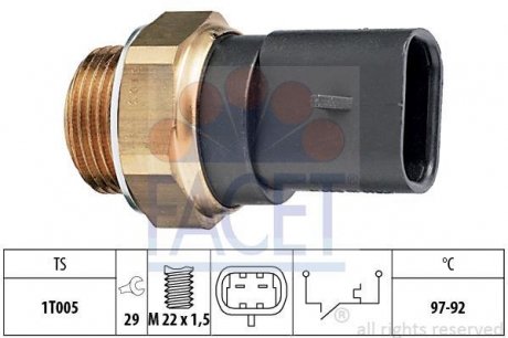 Термовыключатель вентилятора радиатора FACET 75103