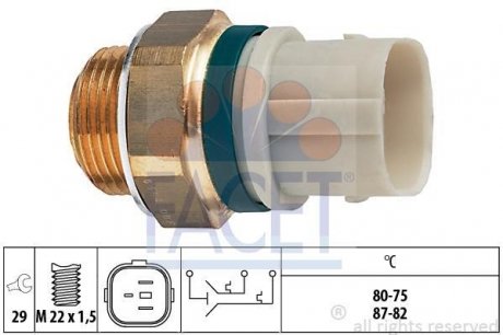 Датчик ввімкнення вентилятора T4 2.4D -98 (7.5654) FACET 75654