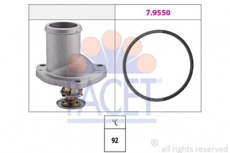 Термостат Opel Ascona C/Kadett E/Omega A/Vectra A 1.8-2.0 82-02 (92C) с прокладкой FACET 78188