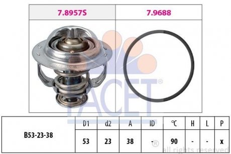 Термостат VW Beetle 2.0 tsi (12-) (7.8957) FACET 78957 (фото 1)