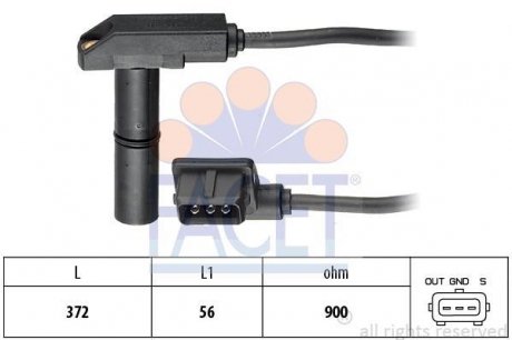 Датчик коленчатого вала, Датчик коленчатого вала, маховик. FACET 90048 (фото 1)