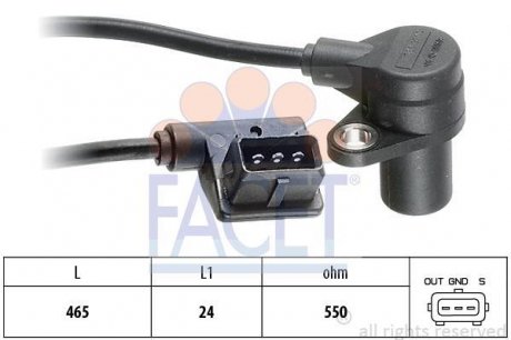 Датчик коленчатого вала, Датчик коленчатого вала, маховик. FACET 90056 (фото 1)
