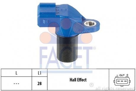 Датчик частоти обертання, керування двигуном, Датчик, положення розподільного валу FACET 90105