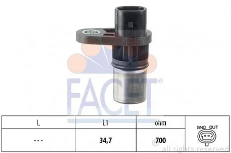 Датчик оборотов коленвала а Opel Astra/Vectra 2.2 i 00-> (9.0292) FACET 90292