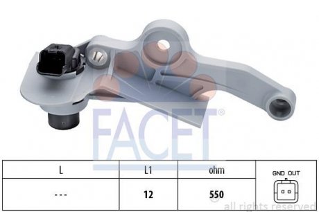 Датчик оборотов коленвала Citroen C4 i 1.6 16v (04-11) (9.0299) FACET 90299