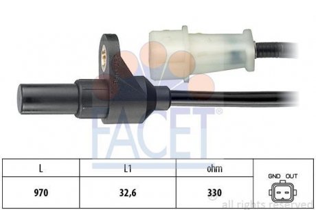 Датчик колінчастого вала, Датчик колінчастого вала, маховик FACET 90373 (фото 1)