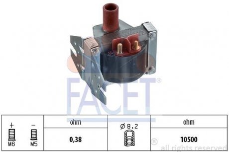 Котушка запалювання Mercedes Benz W124/126/140/201 M102/103/116/117/119 79-> (9.60 FACET 96078