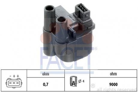 Котушка запалювання Renault Clio ii 1.4 (b/cb0c) (98-05) FACET 9.6276