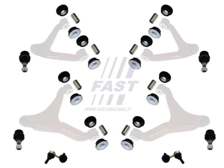 Рем/к-кт полный подвески перед. (тяги стаб., шаровые опоры, с/блоки, втулки) Iveco Daily 99- FAST FT18000