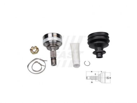 ШРКШ зовн. 25z/34z/58,5mm ABS:48 Citroen Berlingo, C3 Picasso, C4 II, DS4, Xsara Picasso Peugeot 207, 3008, 308, 1.4-2.0D 12.99- FAST FT25088K
