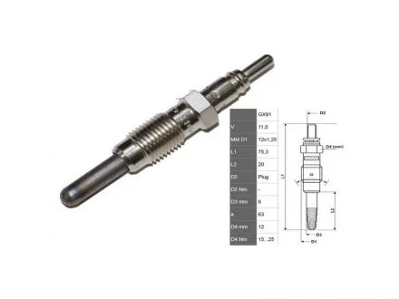 СВЕЧКА РАЗЖАРЕНИЯ Fiat Doblo/Punto 1,9D 99- (11V, M12*1,2) FAST FT82728