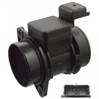 Витратомір повітря (6 pin, модуль) CITROEN C2, C2 ENTERPRISE, C3 I, C3 II, C3 PLURIEL, XSARA, FORD FIESTA V, FUSION, PEUGEOT 1007, 206, 307 1.4D 09.01- FEBI 104450