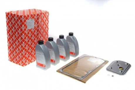 Фото к-т сервисный АКПП (жидкость для гидравл. передач 27975 4х1L + фильтр АКПП с прокладкой) BILSTEIN FEBI 171769 К-т сервисный АКПП (жидкость для гидравл. передач 27975 4х1L + фильтр АКПП с прокладкой) BILSTEIN FEBI 171769