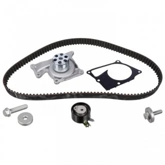 Комплект ГРМ (ремінь + ролик + водяний насос) DACIA DUSTER, DUSTER/SUV, LODGY, LOGAN, LOGAN EXPRESS, LOGAN MCV, SANDERO, NISSAN CUBE, JUKE, NOTE, NV200, NV200 / EVALIA, QASHQAI I 1.5D 06.05- FEBI 173031