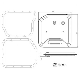 Фільтр масляний АКПП DODGE PICKUP RAM 98-09, JEEP GC 98-04 з прокладкою (вир-во) FEBI 173831